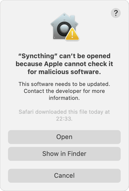syncthing mac os